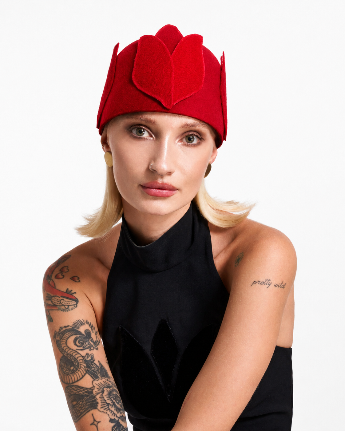 Tulip Crown Head Accessory in RED