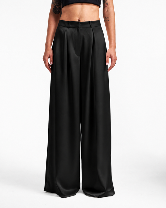 Black Structure Pants